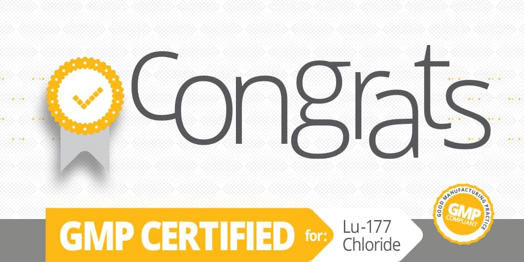 Isotopia's announcement: GMP certificate was given for Lu177 chloride
